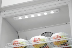 Glastürkühlschrank mit Werbedisplay 302L WB