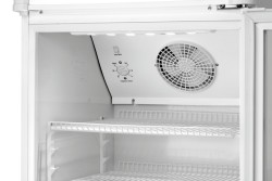 Glastürkühlschrank mit Werbedisplay 302L WB
