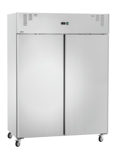 Edelstahl-Kühlschrank mit 2 Türen auf Rollen KGN2-212