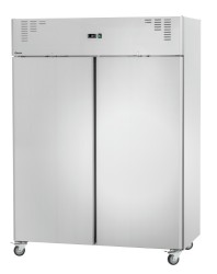 Edelstahl-Kühlschrank mit 2 Türen auf Rollen KGN2-212