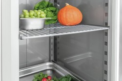 Edelstahl-Kühlschrank mit 2 Türen auf Rollen KGN2-212