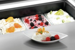 Auftisch-Eisvitrine mit Klappdeckel 4 x 6,5L-F