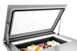 Auftisch-Eisvitrine mit Klappdeckel 4 x 6,5L-F