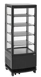 Kühlvitrine Rahmen schwarz vierseitig verglast
