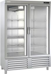 Edelstahtieflkühlschrank mit Glastüren TKU 1300 G