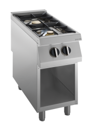 Gas-Kochfläche 2 Brenner 18 kW offener Unterbau