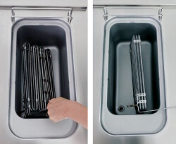 Fritteuse mit 2 Becken je 10 Liter 18kW & Klappheizung