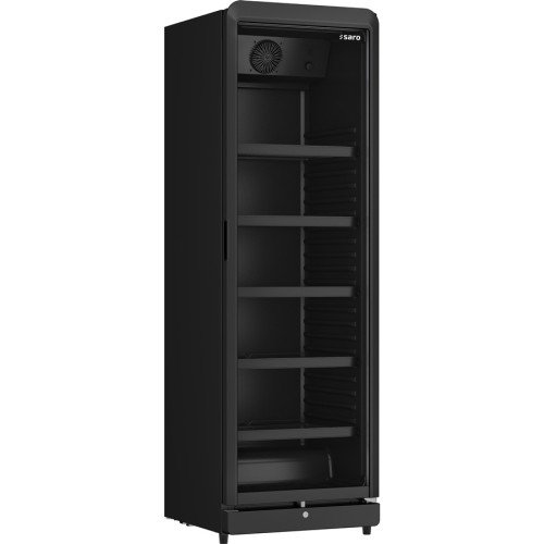Getränkekühlschrank schwarz mit Glastür Modell GTK 388