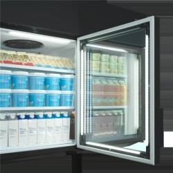 Supermarkt-Wandgefrier/-kühlschrank schwarz MTF250B VS