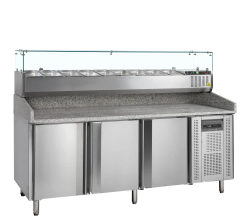 Pizzatisch inkl. Kühlaufsatz PT1300 + GVC38-200