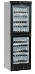 Flaschenkühlschrank mit 2 halben Glastüren SCU2375