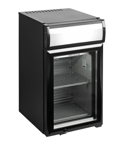 Tischkühlschrank schwarz mit Leuchtaufsatz BC25CP