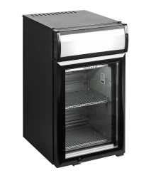 Tischkühlschrank schwarz mit Leuchtaufsatz BC25CP