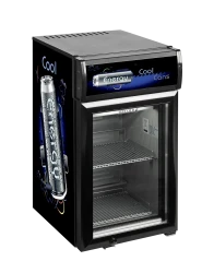 Tischkühlschrank schwarz mit Leuchtaufsatz BC25CP