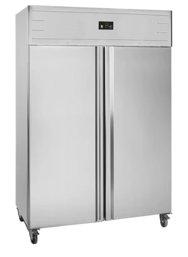 Edelstahl Kühlschrank 2-türig auf Rollen GN 2/1 GUC 140