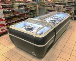 Supermarkt-Kühl-/Gefriertruhe in Anthrazit TWIN 220A-CF