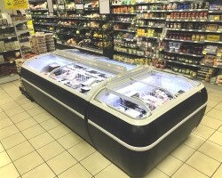 Supermarkt-Kühl-/Gefriertruhe in Anthrazit TWIN 220A-CF