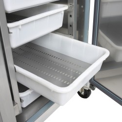 Edelstahl-Fischkühlschrank RKS600 auf Rollen