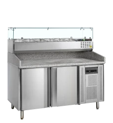 Edelstahl Pizzatisch mit Kühlaufsatz 1200