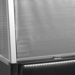 Wandkühlregal ODC90 BLACK offen mit Nachtrollo
