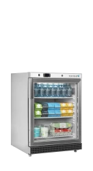 Edelstahl Kühlschrank mit Glastür UR200SG