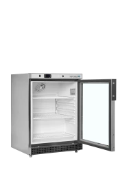 Edelstahl Kühlschrank mit Glastür UR200SG