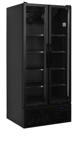 Glastür-Kühlschrank 2-türig in Schwarz FS890H BLACK