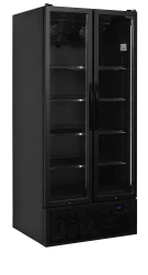 Glastür-Kühlschrank 2-türig in Schwarz...