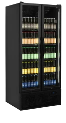 Glastür-Kühlschrank 2-türig in Schwarz...
