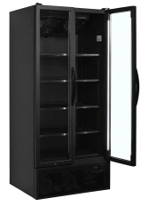Glastür-Kühlschrank 2-türig in Schwarz FS890H BLACK