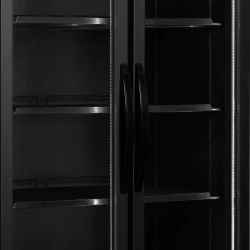 Glastür-Kühlschrank 2-türig in Schwarz FS890H BLACK