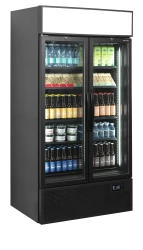 Glastür-Kühlschrank in Schwarz FSC1000H BLACK