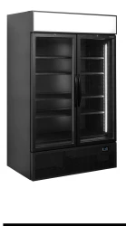 Glastürkühlschrank schwarz 2 Glastüren...