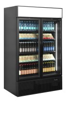 Glastürkühlschrank schwarz 2 Glastüren...