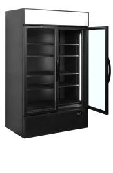 Glastürkühlschrank schwarz 2 Glastüren & Display FSC1200H BLACK
