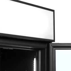 Glastürkühlschrank schwarz 2 Glastüren & Display FSC1200H BLACK
