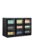 Unterbaukühlschrank schwarz mit Glastür 3-türig DB301H-3