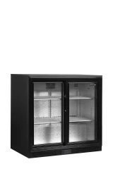 Unterbaukühlschrank schwarz mit Glastür DB201S