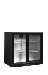 Unterbaukühlschrank schwarz mit Glastür DB201S