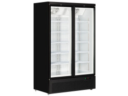 Gefrierschrank mit 2 Glastüren schwarz Atom Maxi F2DB