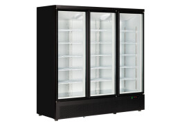 Gefrierschrank mit 3 Glastüren schwarz Atom Maxi F3DB