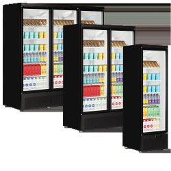 Kühlschrank mit 2 Glastüren schwarz Atom Maxi C2DB