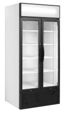 Glastür-Kühlschrank 2-türig mit Display...
