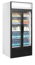 Glastür-Kühlschrank 2-türig mit Display...