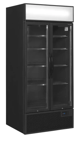 Glastürkühlschrank schwarz 2 türig & Display FSC891H Black