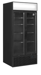 Glastürkühlschrank schwarz 2 türig &...