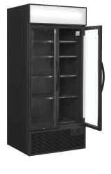Glastürkühlschrank schwarz 2 türig &...