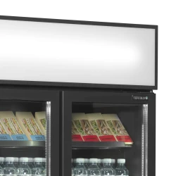 Glastürkühlschrank schwarz 2 türig & Display FSC891H Black