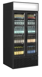 Glastürkühlschrank schwarz 2 türig & Display FSC891H Black