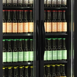 Glastürkühlschrank schwarz 2 türig & Display FSC891H Black